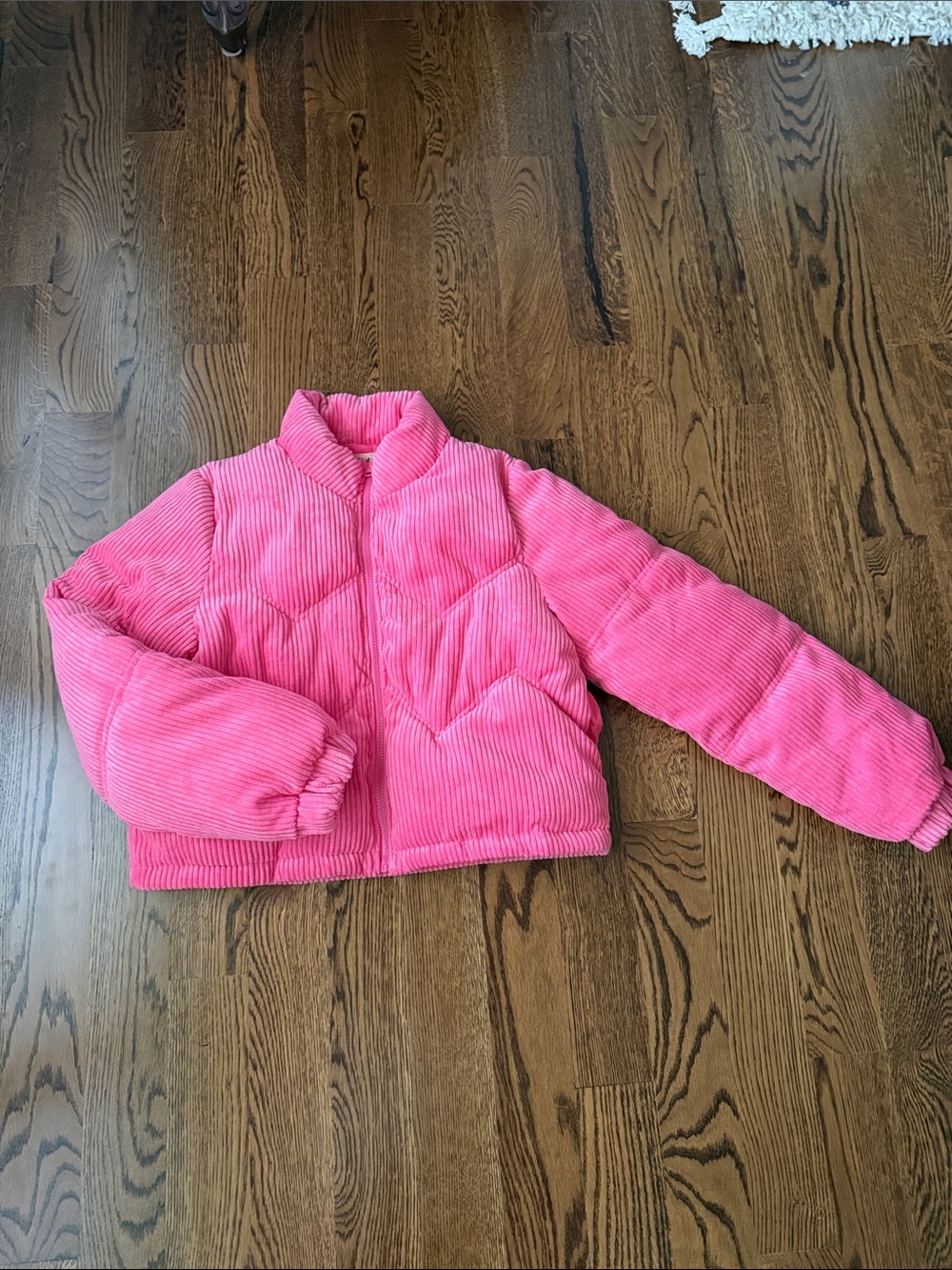 New In pink corduroy puffer coat medium - Picture 7 of 14